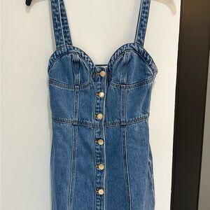Showpo Blue Denim Mini Dress